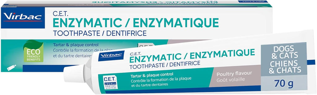 Virbac C.E.T. Enzymatic Toothpaste| Tartar & Plaque Control for Fresh Breath | Pet Dental Care Toothpaste |Beef Flavor, 2.5 oz