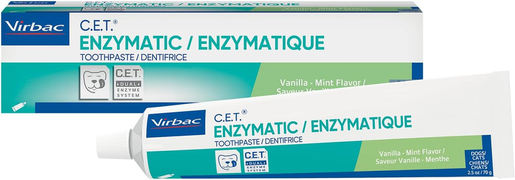 Virbac C.E.T. Enzymatic Toothpaste| Tartar & Plaque Control for Fresh Breath | Pet Dental Care Toothpaste |Beef Flavor, 2.5 oz