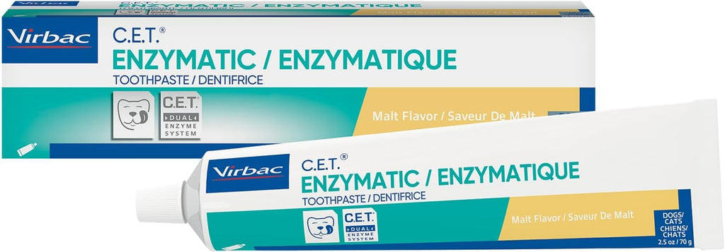 Virbac C.E.T. Enzymatic Toothpaste| Tartar & Plaque Control for Fresh Breath | Pet Dental Care Toothpaste |Beef Flavor, 2.5 oz