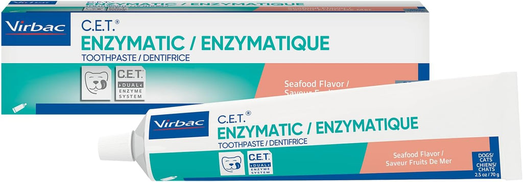 Virbac C.E.T. Enzymatic Toothpaste| Tartar & Plaque Control for Fresh Breath | Pet Dental Care Toothpaste |Beef Flavor, 2.5 oz