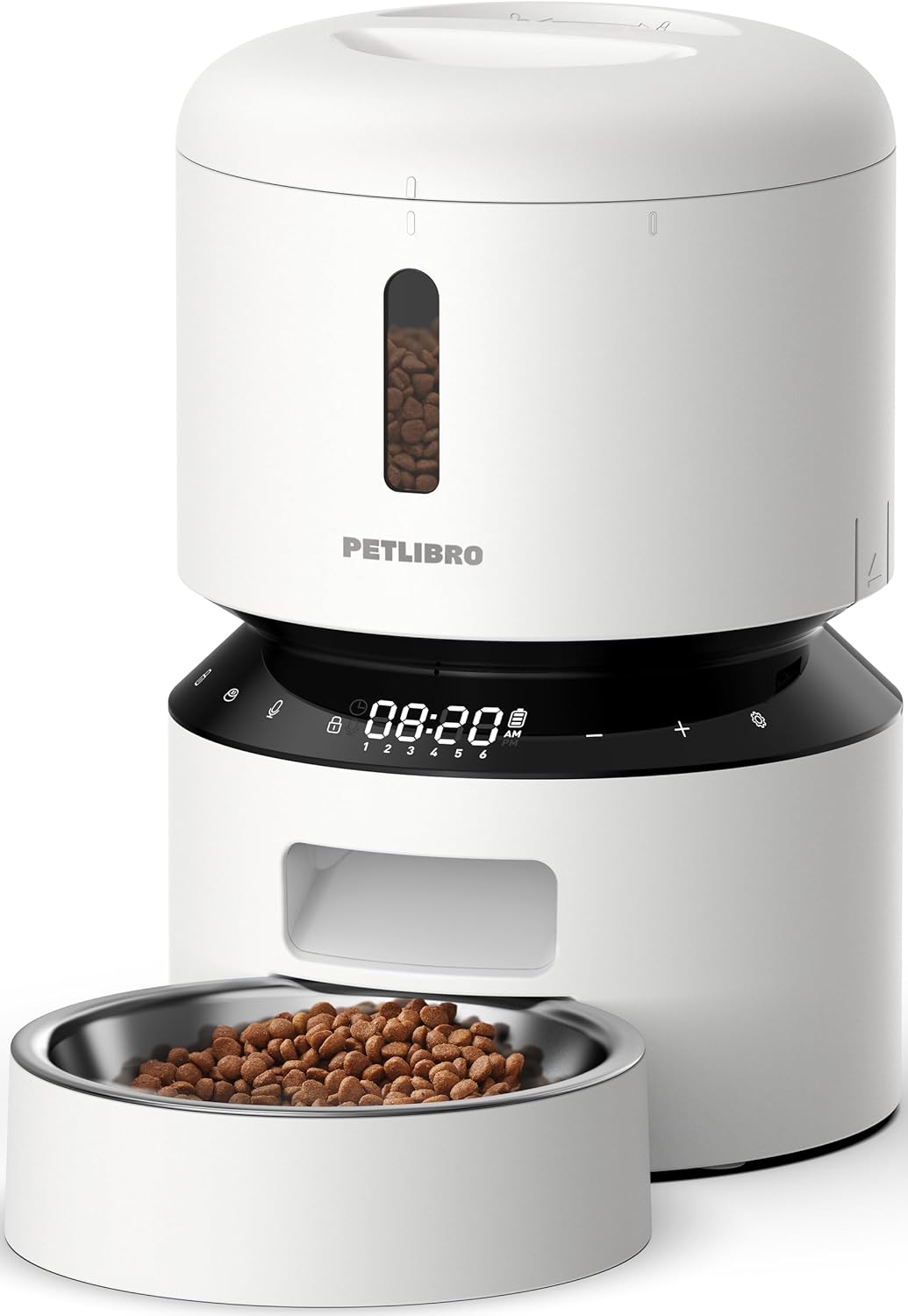 PETLIBRO Automatic Cat Feeder with Camera, 1080P HD & Night Vision, 5GHz/2.4GHz WiFi & Cam Smart Pet Feeder with App Control, 2-Way Audio, Motion Alerts for Cats & Dogs, Stainless Steel Single Tray