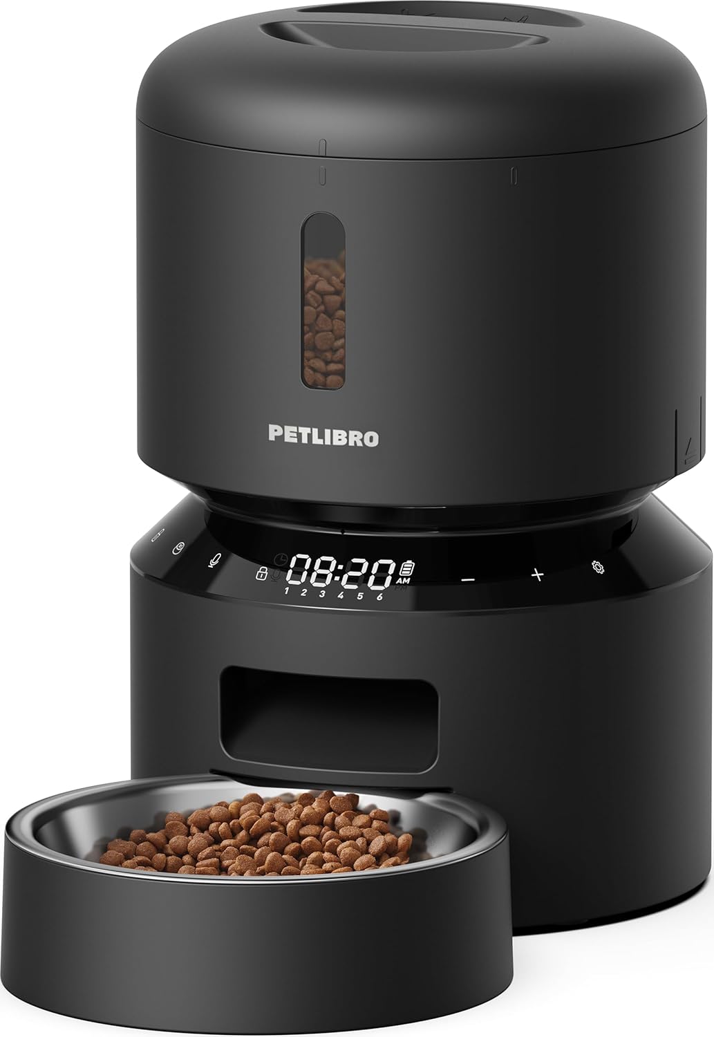 PETLIBRO Automatic Cat Feeder with Camera, 1080P HD & Night Vision, 5GHz/2.4GHz WiFi & Cam Smart Pet Feeder with App Control, 2-Way Audio, Motion Alerts for Cats & Dogs, Stainless Steel Single Tray