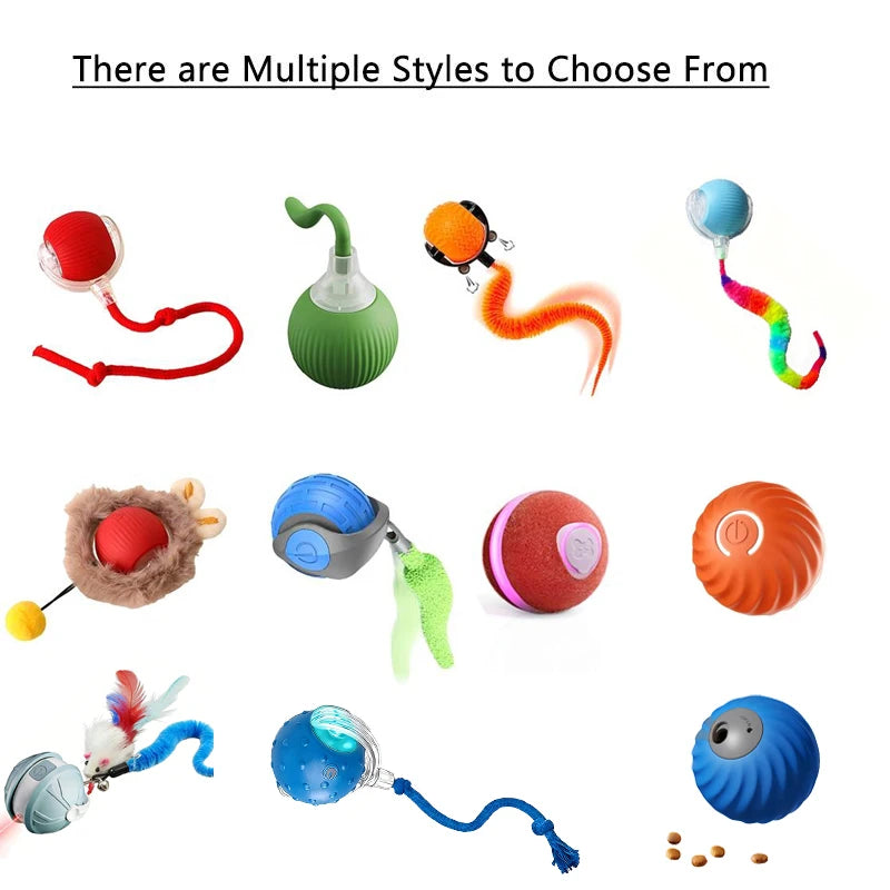 Interactive Cat Ball Toy Automatic Rolling Ball with Tail Rechargeable Smart Pet Interactive Toy Intelligent Mouse for Cat